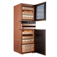 Шкаф для хранения сигар (хьюмидор) Afidano L8 (Коньячная кожа)